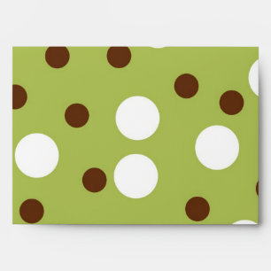 5x7 Point Polka Olive à l'extérieur Enveloppe inté