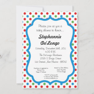 5x7 Polka Dot Baby Shower Invitation
