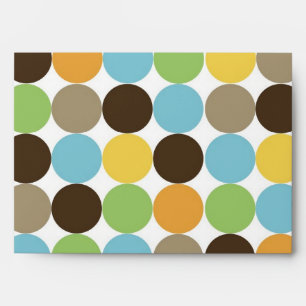 5x7 Polka Dot Outside Brown Inside Envelope