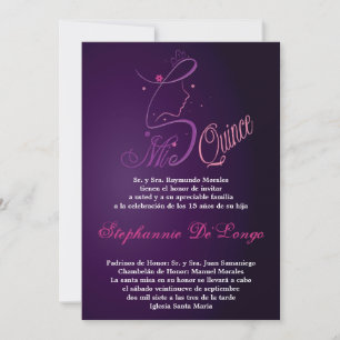 5x7 Princess Girl Quinceanera Birthday Invitation