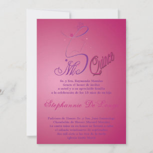 5x7 Princesse fille Quinceanera Invitation d'anniv