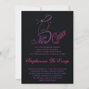 5x7 Princesse fille Quinceanera Invitation d'anniv
