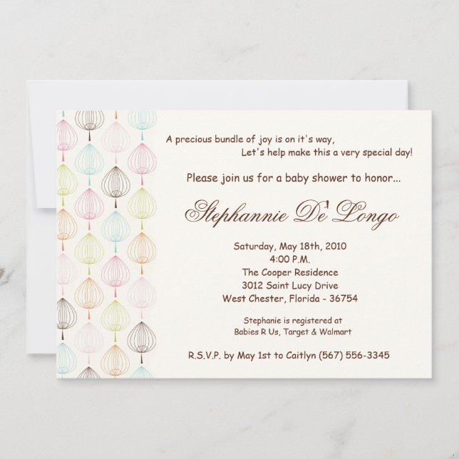 5x7 Printemps Fleurs temps Baby shower Invitation (Devant)