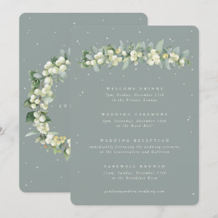 5x7 Programme de mariage à l'eucalyptus et neigeus