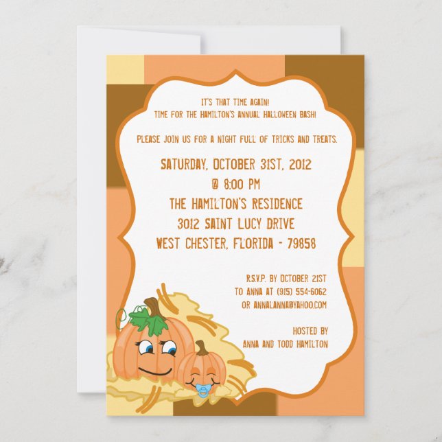 5x7 Pumpkin Patch Halloween Party Invitation (Front)
