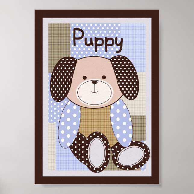 5x7 "Puppy" Graham Crackers Baby Bedding Wall Art (Front)