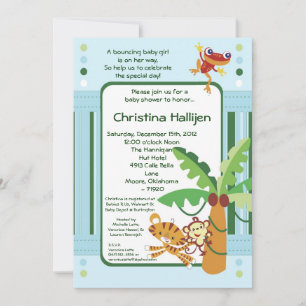 5x7 Rain-forest Jungle Baby Shower Invitation