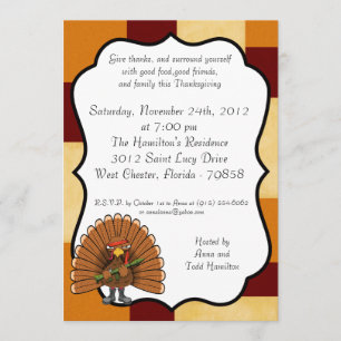 5x7 Rambo Turkey Thanksgiving Invitation