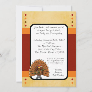 5x7 Rambo Turquie Thanksgiving Invitation