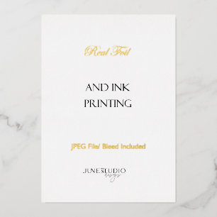 5x7" Real Foil and Ink Invitation Card Printing