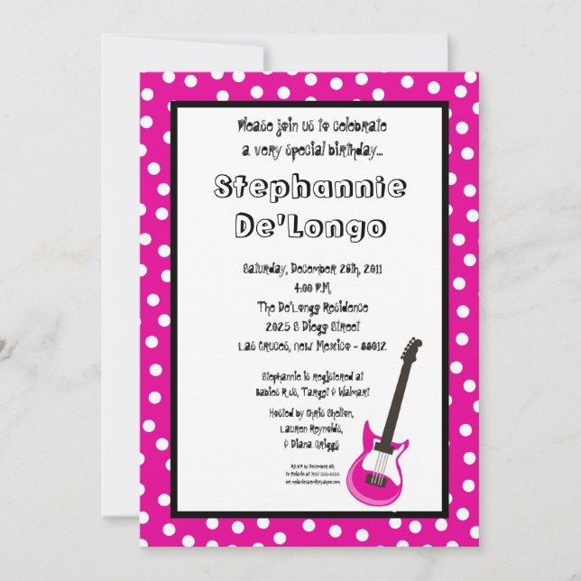 5x7 Rockstar Invitation (Front)