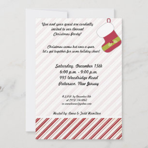 5x7 Rouge / Vert Noël Invitation de réserve