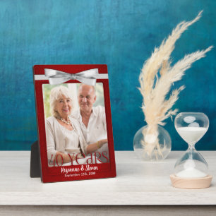 5x7 Ruby 40th Wedding Anniversary Photo Plaque