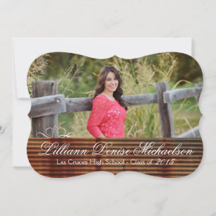 5x7 Rusted Corregated Metal Senior Announcement