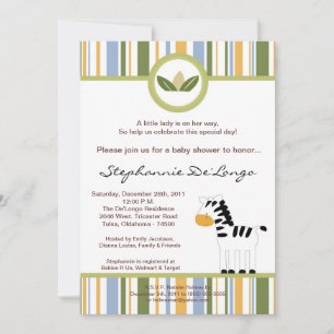5x7 Safari Friends Baby Shower Invitation