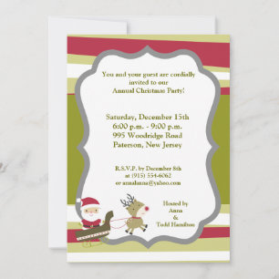 5x7 Santas Coming to Town Invitation