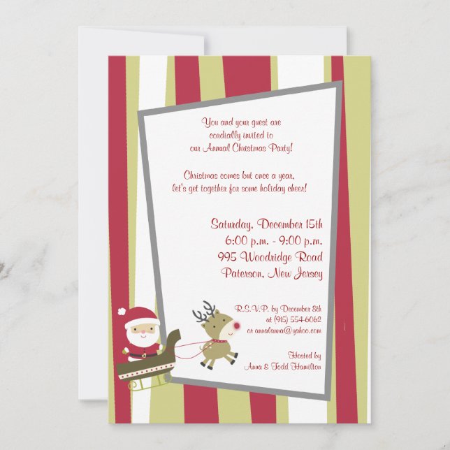 5x7 Santas Coming to Town Invitation (Front)