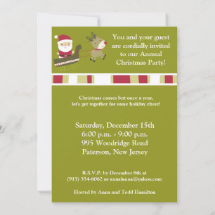 5x7 Santas Coming to Town Invitation