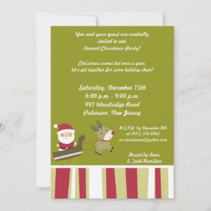 5x7 Santas Coming to Town Invitation