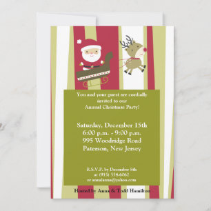 5x7 Santas Coming to Town Invitation