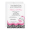 5x7 Sassy Pink Jungle Zebra Baby Shower Invitation