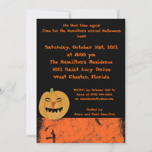 5x7 Scary Pumpkins Halloween Party Invitation
