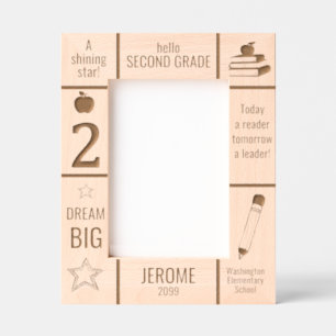 5x7 SECOND GRADE Elementary School Photo Custom Etched Frames