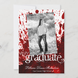 5x7 Senior Announcement Blood Splatter Vampire Got