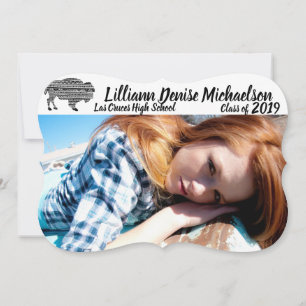5x7 Senior Announcement Boho Buffalo Tribal Patter