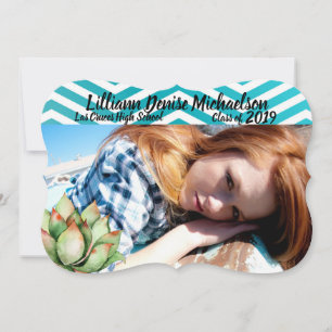 5x7 Senior Announcement Boho Cacti Cactus Succulen