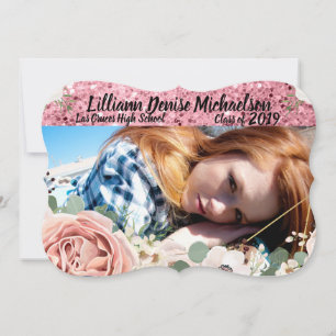 5x7 Senior Announcement Geometric Garden Rose Gold