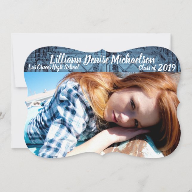 5x7 Senior Announcement Rustic Tin Panel Ceiling C (Front)