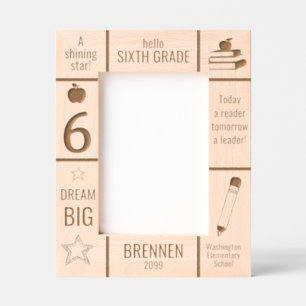 5x7 SIXTH GRADE Elementary School Photo Custom Etched Frames
