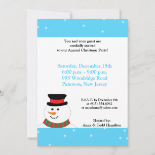 5x7 Snowy Snowman Invitation
