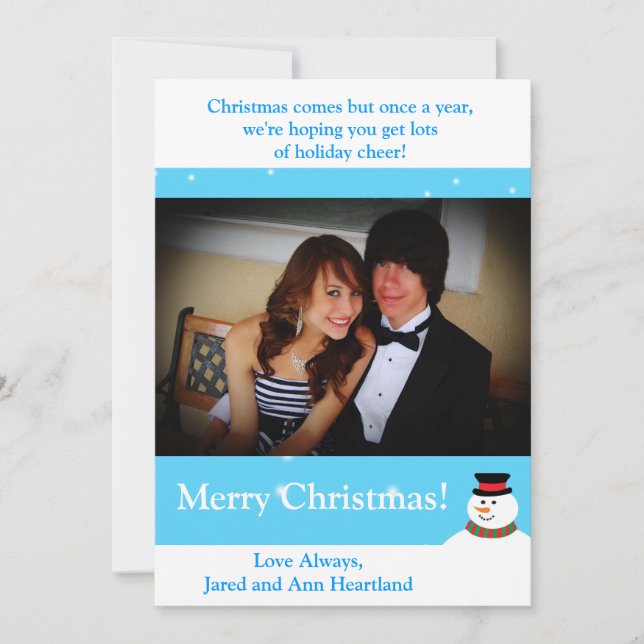 5x7 Snowy Snowman Invitation (Front)