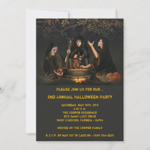 5x7 sorcière épée Halloween Costume Invitation