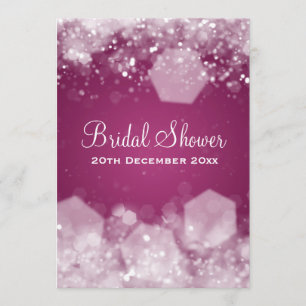 5x7 Sparkling Night Plum Elegant Bridal Shower Invitation