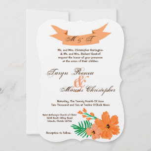 5x7 Spring Hibiscus Flower Hawa Wedding Invitation