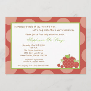 5x7 Summer Time Fresh Fruit Baby Shower Invitation