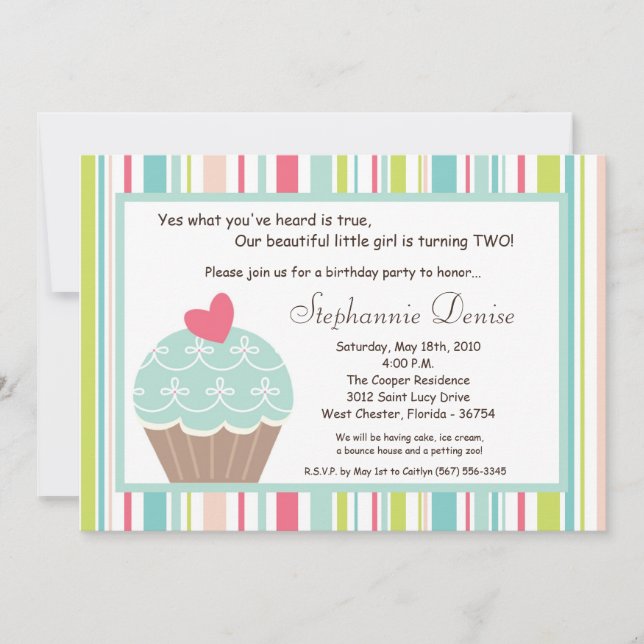 5x7 Sweet Treat Cake Anniversaire Fête Invitation (Devant)