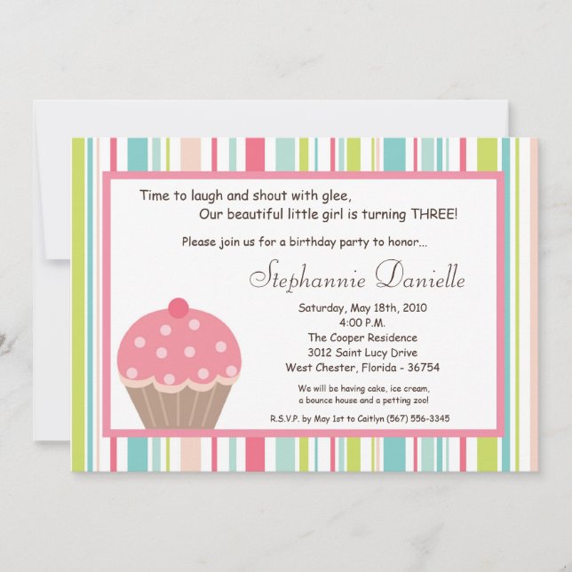 5x7 Sweet Treat Cake Anniversaire Fête Invitation (Devant)