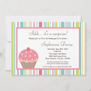 5x7 Sweet Treat Cup Cake Birthday Party Invitation