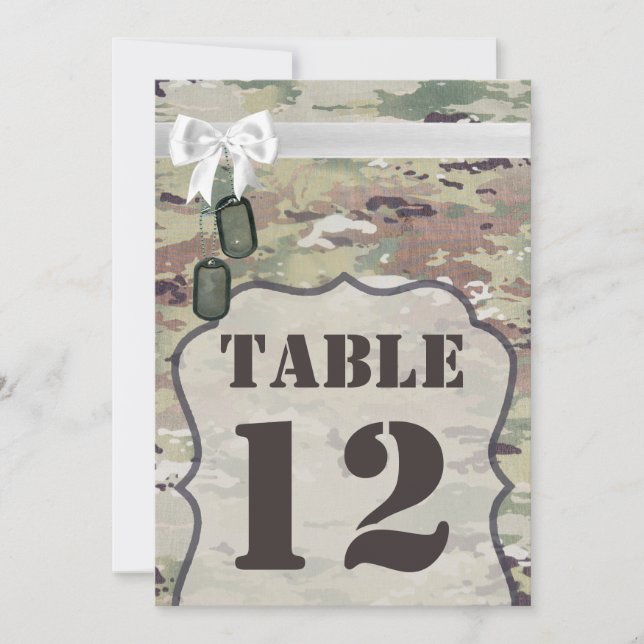 5x7 Table Number Card Army OCP Camo Uniform Camofl (Front)