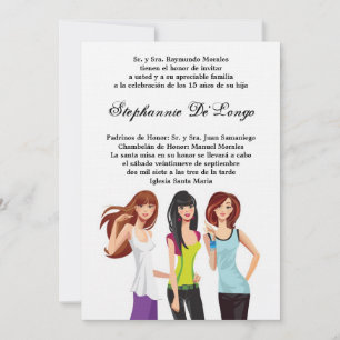 5x7 Teenagers Teen Quinceanera Birthday Invitation