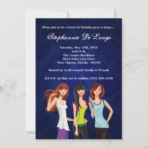 5x7 Teenagers Teen Sweet 16 Birthday Invitation