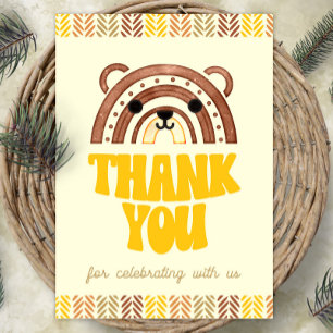 5x7 Thank You Boho Woodland Bear Birthday Poster