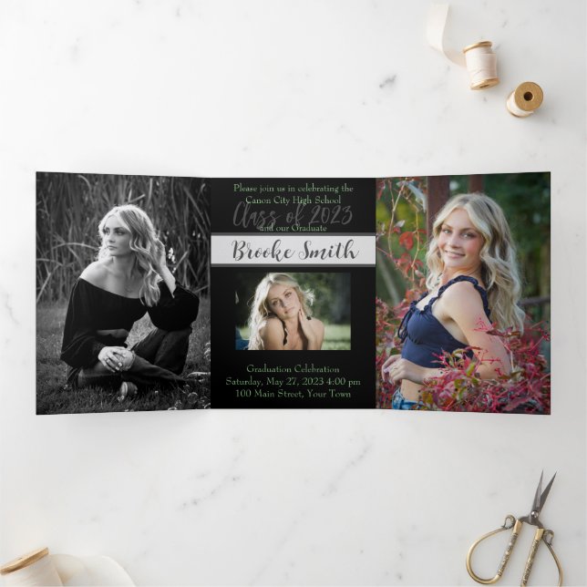 5x7 Trifold Graduation Announcement Invitation (Inside)