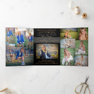 5x7 Triplé Graduation Faire-part Invitation