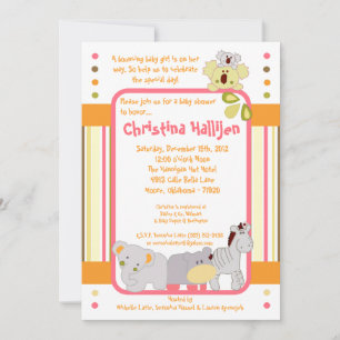 5x7 Tropical Punch Jungle Baby Shower Invitation