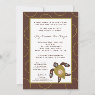 5x7 TropicalHawaiian Turtle Baby Shower Invitation